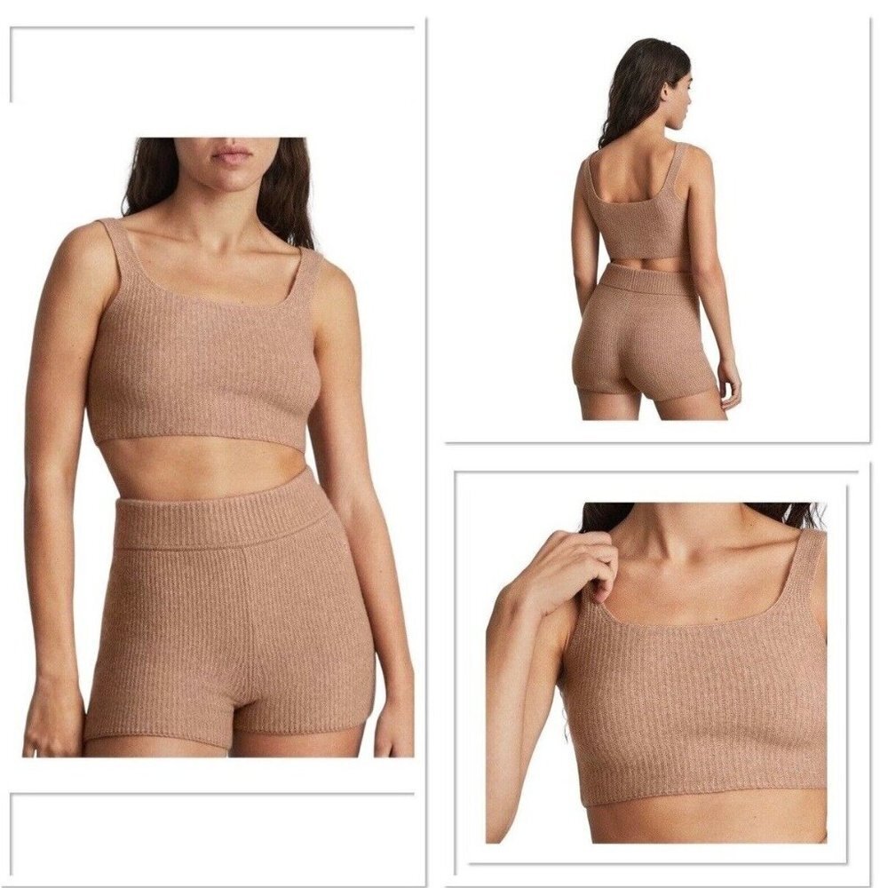 NWT Women’s Everlane Cozy Stretch Cropped Tank Camel Size Large